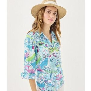 Colorful Graphic Button-Up Shirt